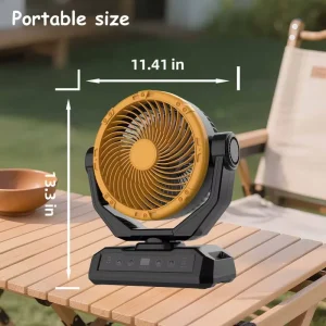 Rechargeable Table Fan Battery powered Fan Summer Soft Wind Cooling Fan with LED AC DC Operated and USB Output Type c Input