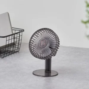 Rechargeable Transparent Table Fan Adjustable Angle Portable 4 Speed Low Noise Desk Fan for Home Office