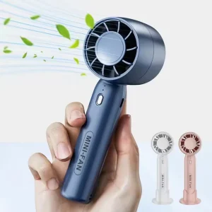 Rechargeable Turbo Handheld Fan Strong Wind 3 Speed Adjustable Portable USB Mini Cooling Fan Desktop Fan with Phone Holder Stand