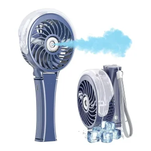 Rechargeable USB Mini Portable Handheld Fan with Misting Function Foldable Three-speed Desktop Super Long