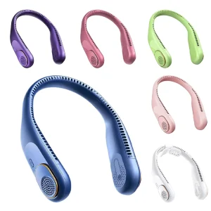 Rechargeable USB Portable Cooling Fan Wearable Neck Design for Car Outdoor Hotel Use