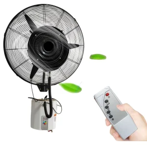 Remote Control Black Wall Mounted Industrial Spray Fan Electric Power for space Cooling Mist Water Humidification Dust Removal