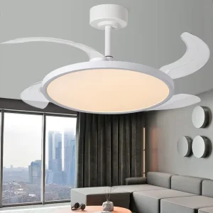 Remote Control Ceiling Fans with Lights 52 Inch Quiet DC Motor App WiFi Control LED Ceiling Fan Light R&D Factory for Warehouse