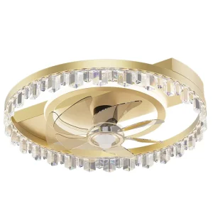 Remote Control Modern LED Ceiling Fan with Light ABS Material AC Motor 3 Lighting Colors 220V for Bedroom & Living Room