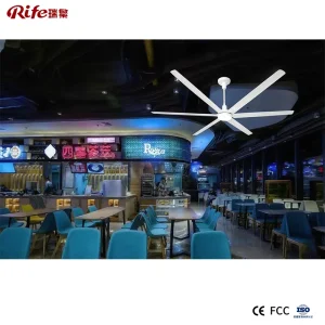 Remote Control Smart Energy Saving Commercial HVLS Ceiling Fan with Motor 2400mm Blade Diameter for Large Spaces