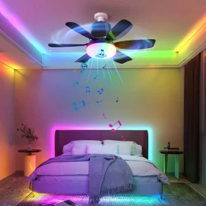 Remote Control Timing Function RGB Phantom Rhythm Best Modern Music Light Smart Home Lights Bulbs E27 LED Ceiling Fans