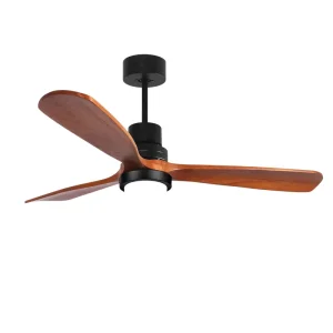 Restaurant Living Room Remote Control Energy Saving Solid Wood Led Modern Fans 3 Blade Dc Ceiling Fan With Light
