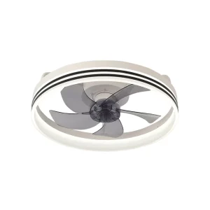 Retractable Ceiling Fan with LED Light 5 Blades Acrylic Modern Chandelier Style 6 Speed Remote Control for Living Room Bedroom