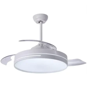 Retractable European Style Household Light Modern Decorative Remote Control LED Ceiling Fan with Light