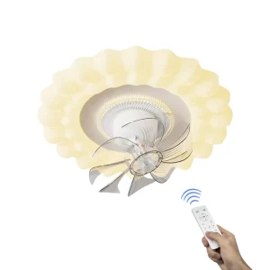 Retractable Silent Smart 20 Inch Modern LED Ceiling Fan Lights Remote Control Dimmable High CRI 90 Home Office Decor Air