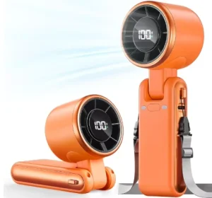 Road Travel Safety 5 Speed Turbo Handheld Fan 3 in 1 Foldable Hand Neck Desk Portable Mini Cooling Fan for Driving Commute