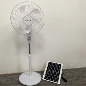 Rotatable 16 Inch Outdoor High Speed 9 Volt DC Solar Fan and Solar Powered Electric Standing Fans with AC Adapter Household Use