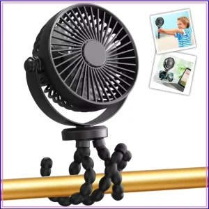 Rotatable Portable Clip on Fans Personal Small Fan for Car Mini Handheld Electric Usb Cooling Fan Rechargeable Baby Stroller Fan