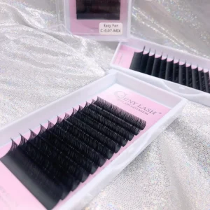 Russian Volume 0.05 8-15mm C D Curl Eyelash Extension Matte Black Cashmere Easy Fan Lash Extension Trays
