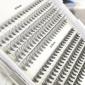 Russian Volume Cluster Lashes Handmade Natural Heat Bonded Premade Volume Fans Self Grafting Diy Eyelash Extension