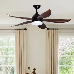 Rustic Remote Control Black 5 Blade Antique Ceiling Fans Prices for Living Room