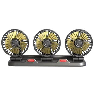 SANDY SD832 12V 24V Dual Head 4 Inch Plastic Car Fan Package with Slow Fast Speed for Car Cooling