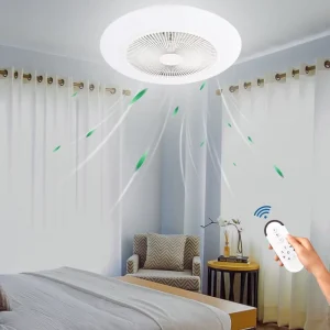 SD Ceiling Fan with Light Low Profile Ceiling Fan with Lights and Remote 6 Wind Speeds for Living Room