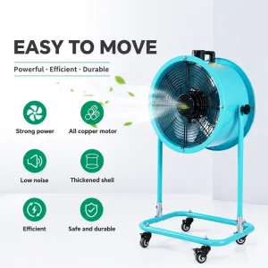 SFL Mobile Wheeled Axial Flow Fan Aluminum Alloy Blade Copper Motor Industrial Cooling Ventilation Fan