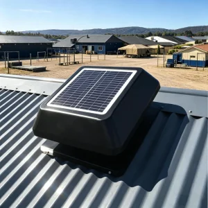SIPL 25W 12inch Square Solar Power Attic Roof Ventilation Fan IP68 Waterproof DC Motor Galvanized Steel Fresh Air System