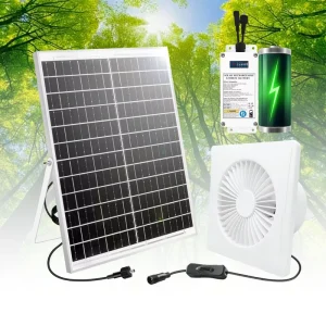 SIWEIJIA 6 Inch IPX4 Waterproof White Fan 4.8W 4000mAh Battery Solar Exhaust Fan for Chicken Coop Shed Garage