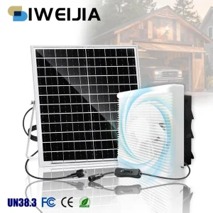 SIWEIJIA Customizable Waterproof Solar Energy CE DC Wall Mounted Exhaust Fan with 20W Solar Panel Chicken Coop Attic