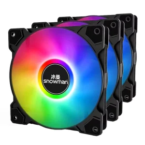 SNOWMAN 120mm ARGB Addressable RGB Case Fan High Performance PWM Computer Gaming Cooling Fan with Rainbow Effects