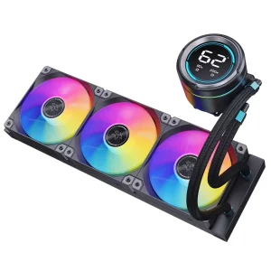 SNOWMAN 360 AIO Liquid Cooler Radiator High Performance 300W Pump 800 2500RPM 3 Fans 76.8 CFM Screen Display