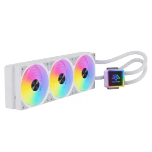 SNOWMAN 360 ARGB Integrated CPU Fan Water Cooled Radiator Wth Digital Display 3x White Pressure Optimized RGB Fans