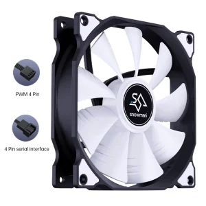 SNOWMAN AF120 4Pin High Speed 9 Blades PC Case Fan Low Noise Long Life Fluid Bearing Aluminum for CPU NO LED Light Blank Fan