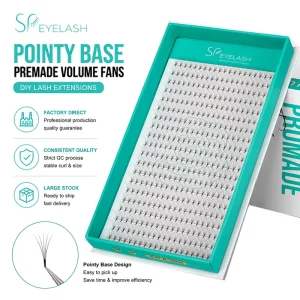 SP EYELASH 3D 8D 10D Pointy Base Premade Spike Fans 0.07mm Narrow Anime Lash Clusters Pre Made Volume Fans Loose Custom Logo