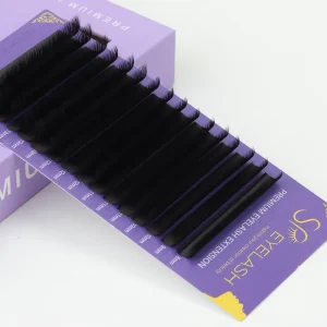 SP EYELASH Korea Pbt Easy Fan Volume Dark Matte Cashmere Lash Trays Matte Black 0.03 0.05 Velvet Fanning Eyelash Extensions