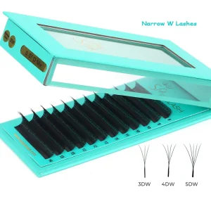 SP EYELASH Narrow W Lashes Clover Eyelashes Pro Made Eyelash Extensions Premade Volume Fans 0.07 CC D Curl 8 15mm W Fan Lashes