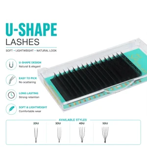 SP EYELASH Private Labe U Shape Lashes Fast Application Time Saver Premade Volume Fans 3D 4D 5D 0.07mm Lash Extensions