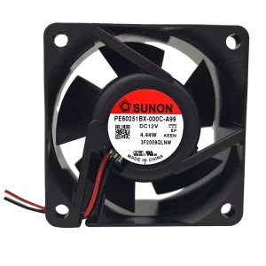 SUNON PE60251BX 000C A99 Electric Axial Flow Cooling Fan with Ball Bearing 60x60x25mm 12V 4.44W 40CFM 7600RPM OEM