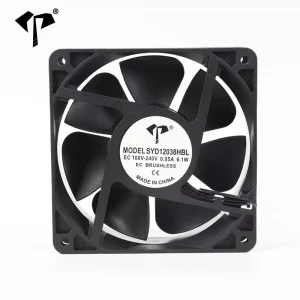 SYD OEM YD12038HBL EC Brushless Axial Fan 100 240VAC 3000RPM 8W 120x120x38mm High Speed Low Noise IP55 IP68 High Airflow PWM