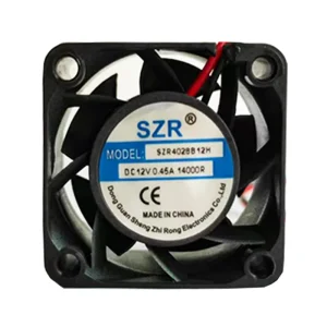 SZR4028 High-Speed 5000-10000 RPM Ball-Bearing DC Axial-Flow Fan, 40x40x28mm, 5V/12V/24V, Screw Mounting