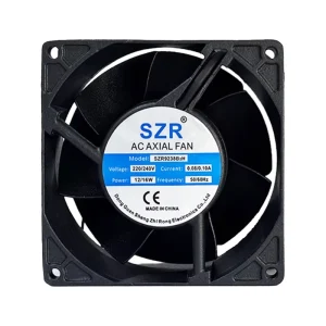 SZR9238 High Speed Industrial AC Axial Flow Fans 92x92x38mm Aluminum Alloy Frame AC Cooling Fans OEM ODM Supported