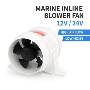 Seaflo Marine Inline Blower Fan 12V 24V High Airflow ABS Ventilation Exhaust Fan for Boat RV Yacht