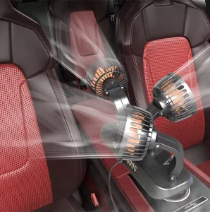 Seasonal Sale Portable Car Cooling Fan 12V Plastic Table Mount with 360 Degree Rotation