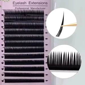 Self Adhesive Silk Mink Fan Eyelash Sets 25mm Natural Wet Fully Lashes 25mm Natural Fully Lashes Eyelash Extensions