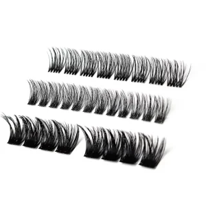 Self Stick DiyPre Glued Lashes Reusable Waterproof Eyelashes Press on Cluster Lashes Custom Logo Self Adhesive Lashes