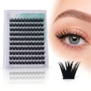 Self adhesive Glue free Plant Fiber Reusable Eyelashes Cruelty free D type Natural Fan shaped Cluster Press on Lashes