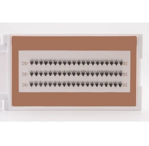 Semi Hand Made PBT 3 Row Volume Fans Eyelash Extensions 0.07mm C D for Mixed Length Matte Black Cluster Lashes