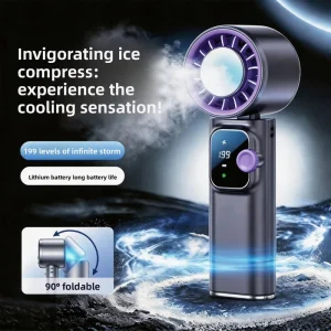 Semiconductor Cooling Ice Pack Chilling Turbo Boosted Performance Foldable USB Handheld Mini Fan