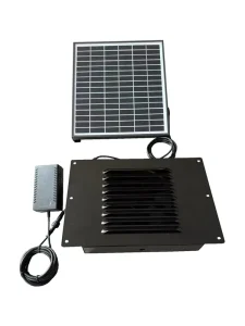 Shipping Container 10W Solar Exhaust Fan Wall Mounted Vent 24 Hours Operation Max 120 CFM Custom Powder Coated Steel Housing