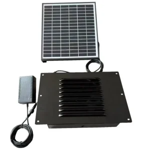 Shipping Container 10W Solar Wall Vent Exhaust Fan 24 Hours Operation Max 120 CFM Custom Powder Coated Steel Housing