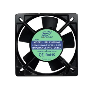 Silent 110x110x25mm AC Axial Cooling Fan 220V/110V 0.14A 100% Copper Motor IP68 Waterproof Aluminum Alloy Frame OEM/ODM