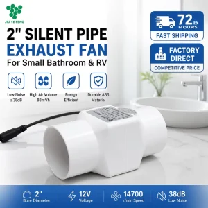 Silent 2″ Pipe Exhaust Fan for Small Bathroom & RV Compact Circular Ventilation Blower