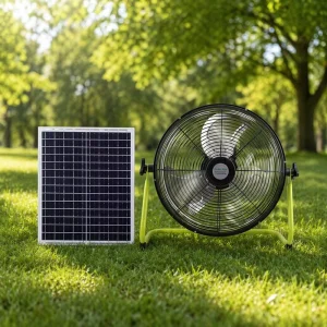 Silent DC Motor 12Speed 25W 14Inch Solar Charging Fan Solar Powered Table Fan with Solar Panel